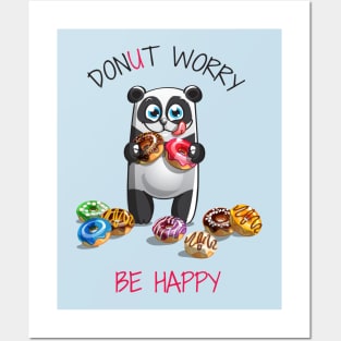 Panda Donut Worry Posters and Art